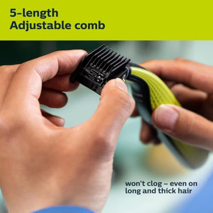 Philips Norelco OneBlade 360 Face Rechargeable Men's Electric Shaver and Trimmer - QP2724/70 Black