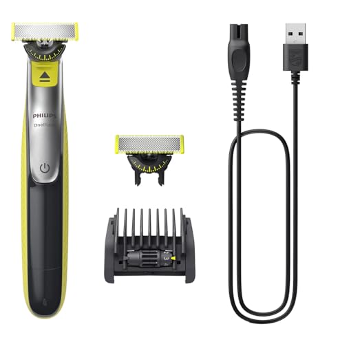 PHILIPS Shaver OneBlade 360 Face, Hybrid Electric Beard Trimmer and Shaver with 5-in-1 Face Stubble Comb QP2730