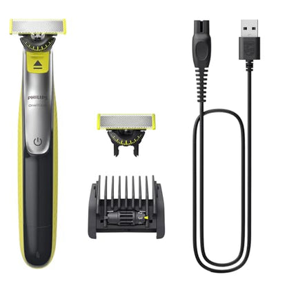 PHILIPS Shaver OneBlade 360 Face, Hybrid Electric Beard Trimmer and Shaver with 5-in-1 Face Stubble Comb QP2730