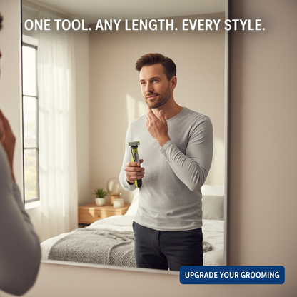 Afeitadora PHILIPS OneBlade 360 Face, recortadora y afeitadora eléctrica híbrida para barba con peine facial 5 en 1 QP2730